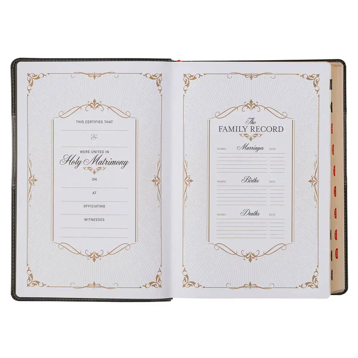 Black & Graphite Faux Leather Large Print King James Version Study Bible with Thumb Index