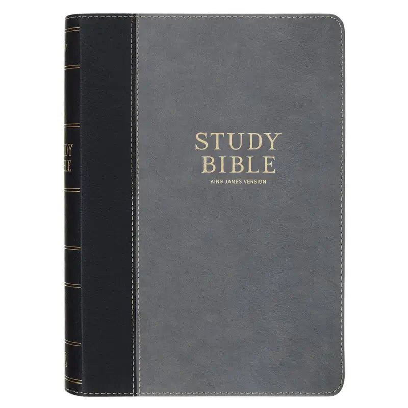 Black & Gray Faux Leather King James Study Bible with Thumb Index