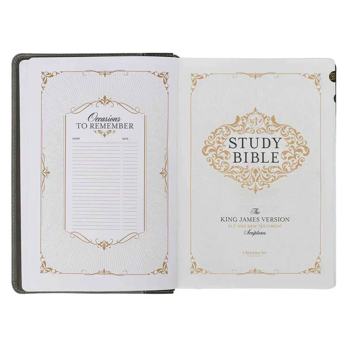 Black & Gray Faux Leather King James Study Bible with Thumb Index