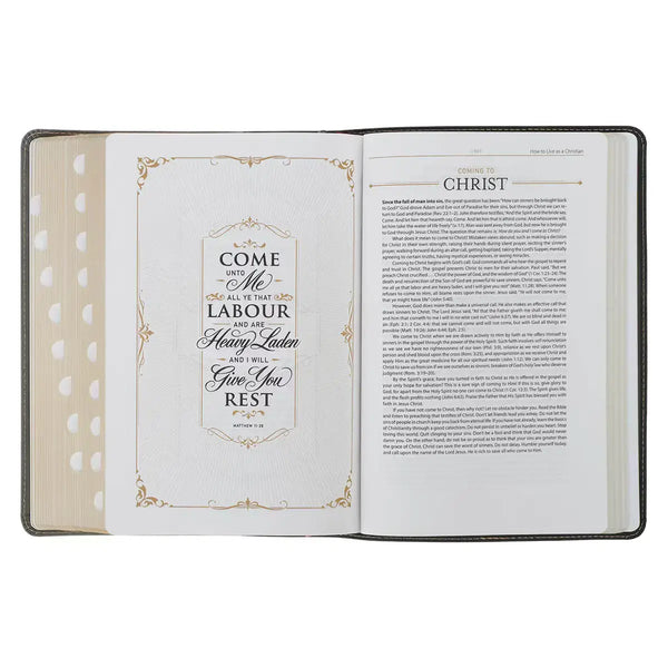 Black & Gray Faux Leather King James Study Bible with Thumb Index
