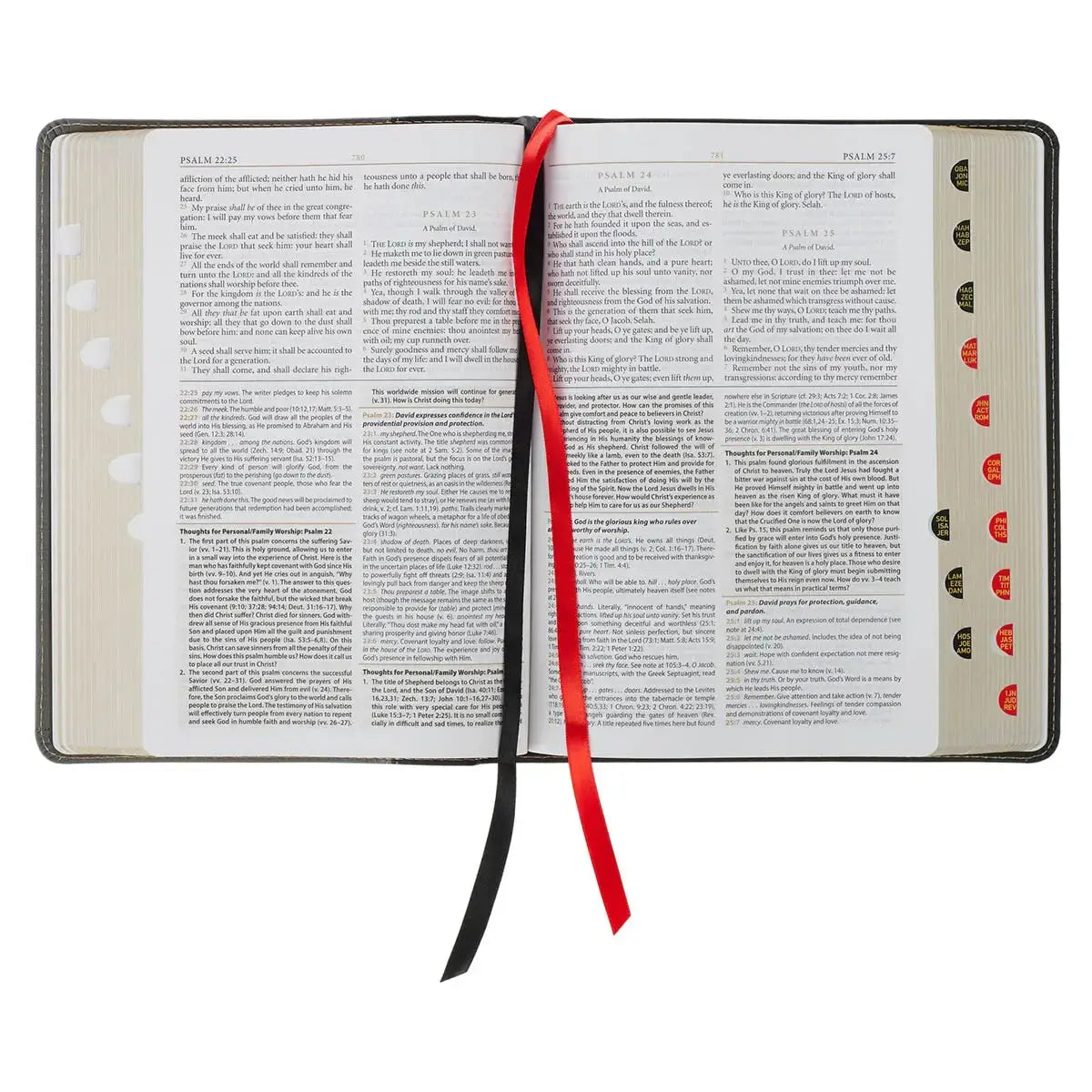 Black & Gray Faux Leather King James Study Bible with Thumb Index