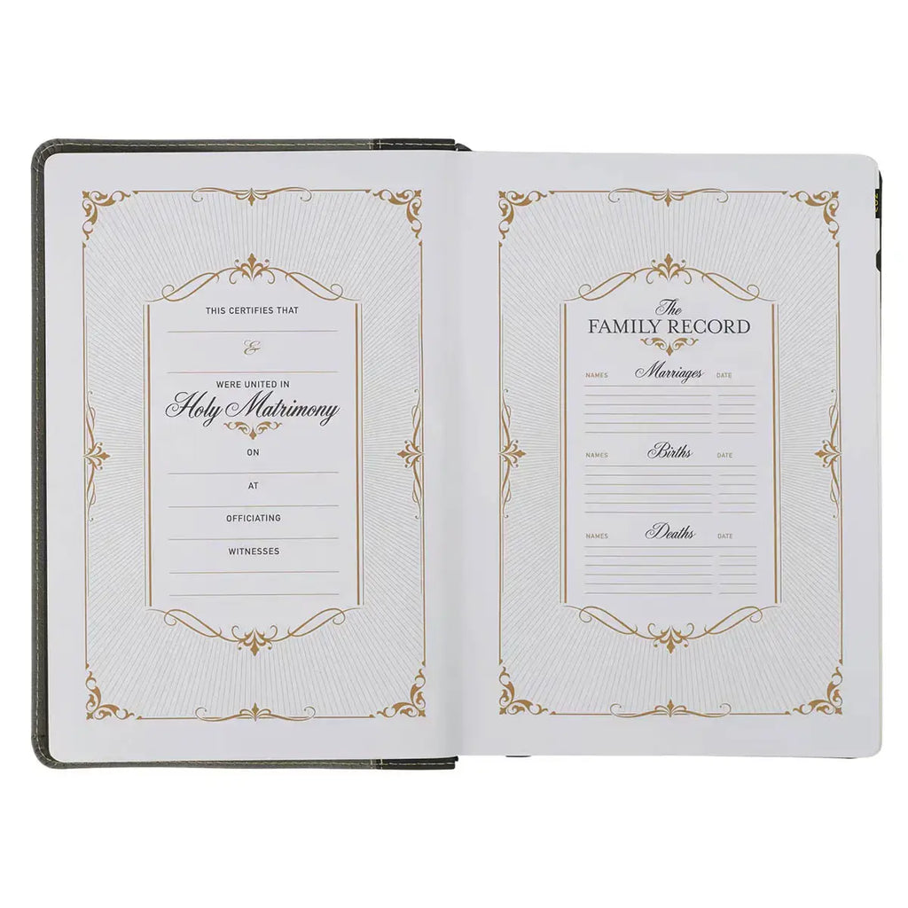 Black & Gray Faux Leather King James Study Bible with Thumb Index