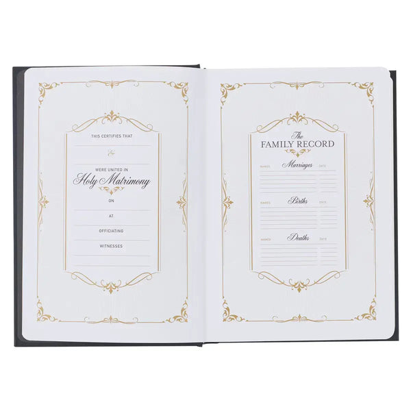Black with White Dust Jacket Hardcover King James Version Study Bible