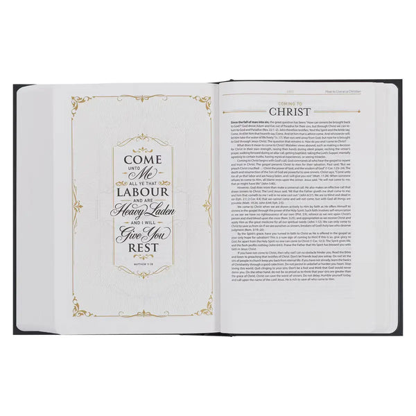 Black with White Dust Jacket Hardcover King James Version Study Bible