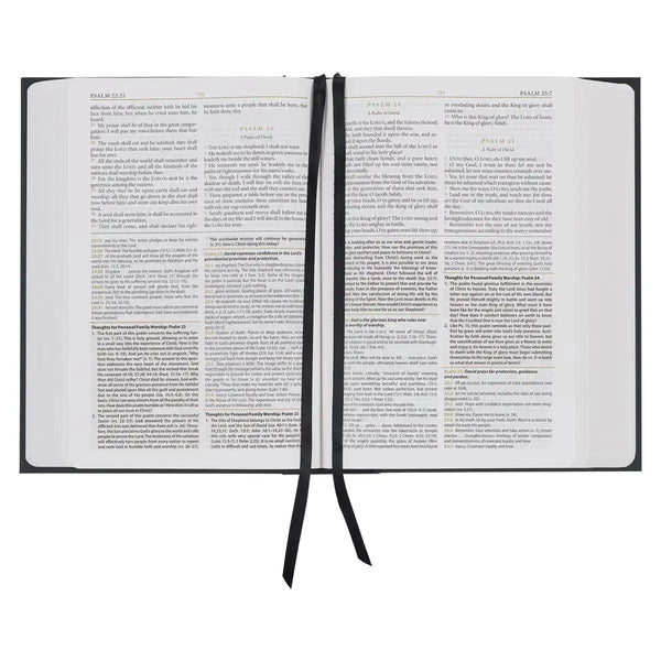 Black with White Dust Jacket Hardcover King James Version Study Bible