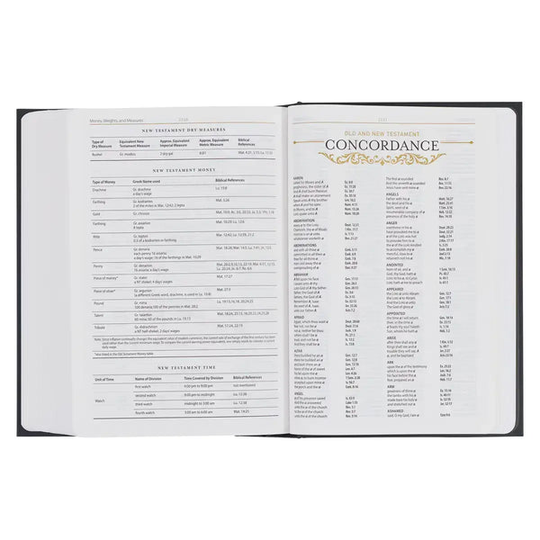 Black with White Dust Jacket Hardcover King James Version Study Bible