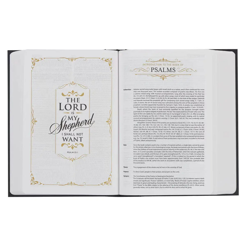 Black with White Dust Jacket Hardcover King James Version Study Bible