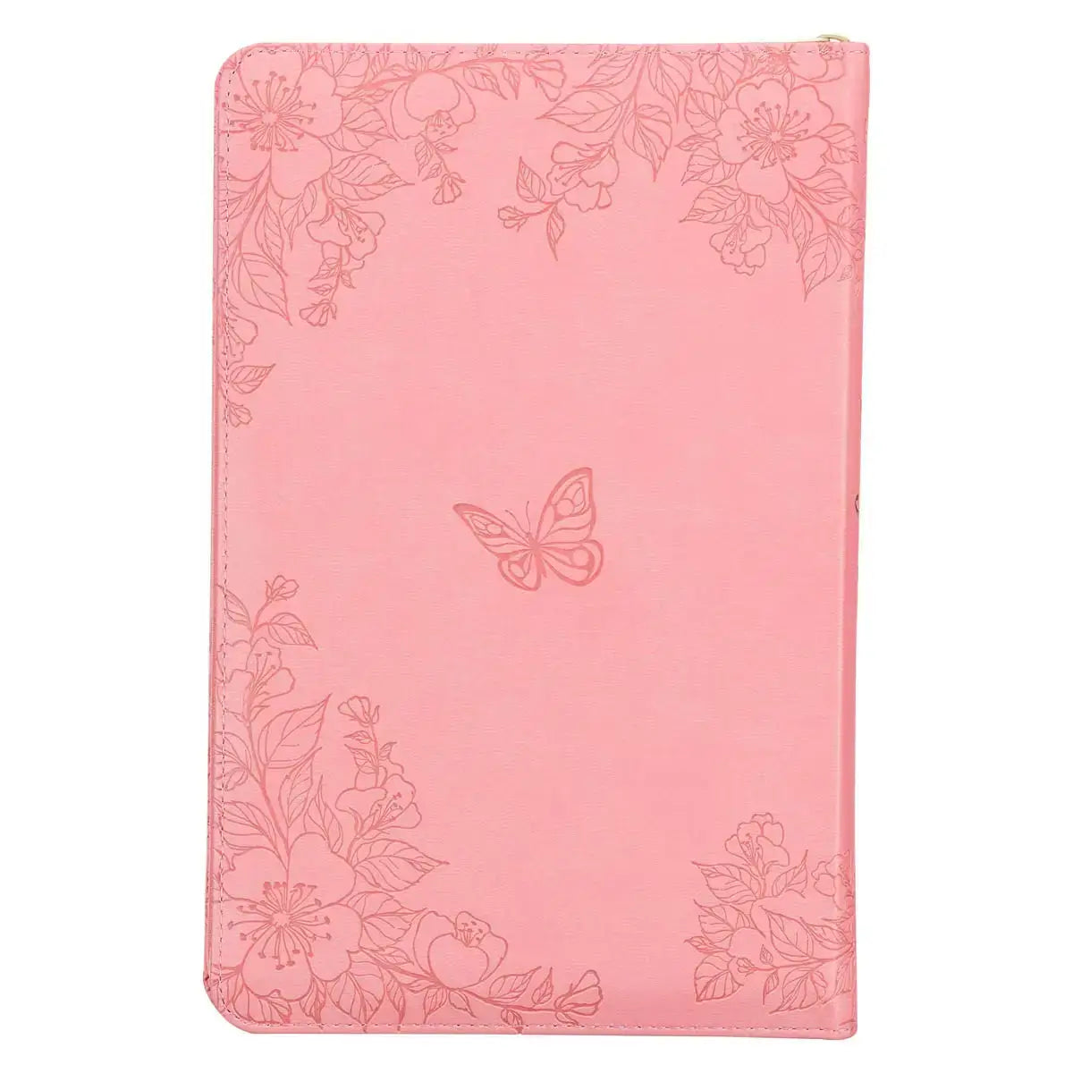 Blossom Pink Faux Leather King James Version Deluxe Gift Bible with Thumb Index & Zippered Closure