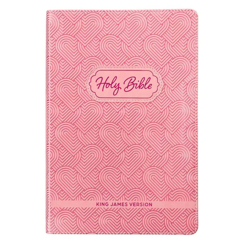 Blossom Pink Heart Faux Leather King James Version Kid's Bible Main image