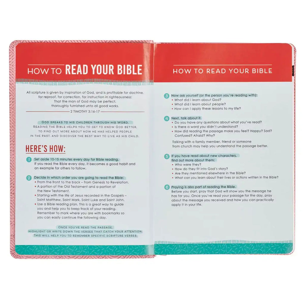 Blossom Pink Heart Faux Leather King James Version Kid's Bible
