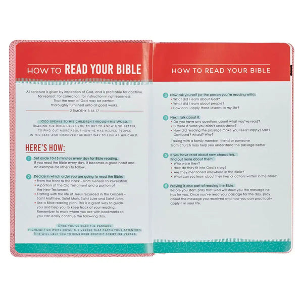 Blossom Pink Heart Faux Leather King James Version Kid's Bible