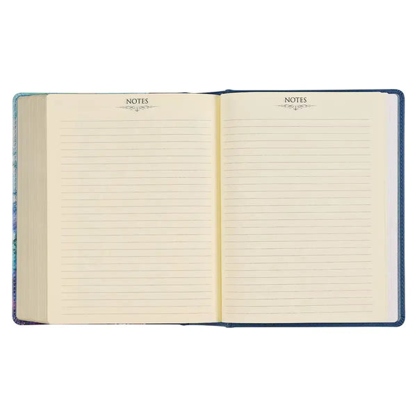 Blue Floral Faux Leather Hardcover Note-Taking Bible