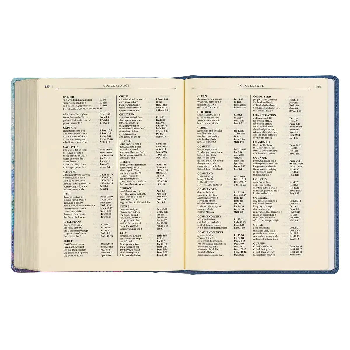 Blue Floral Faux Leather Hardcover Note-Taking Bible