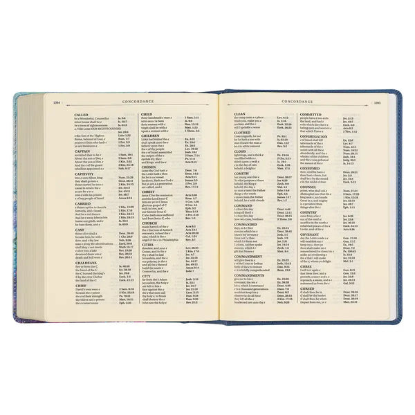 Blue Floral Faux Leather Hardcover Note-Taking Bible