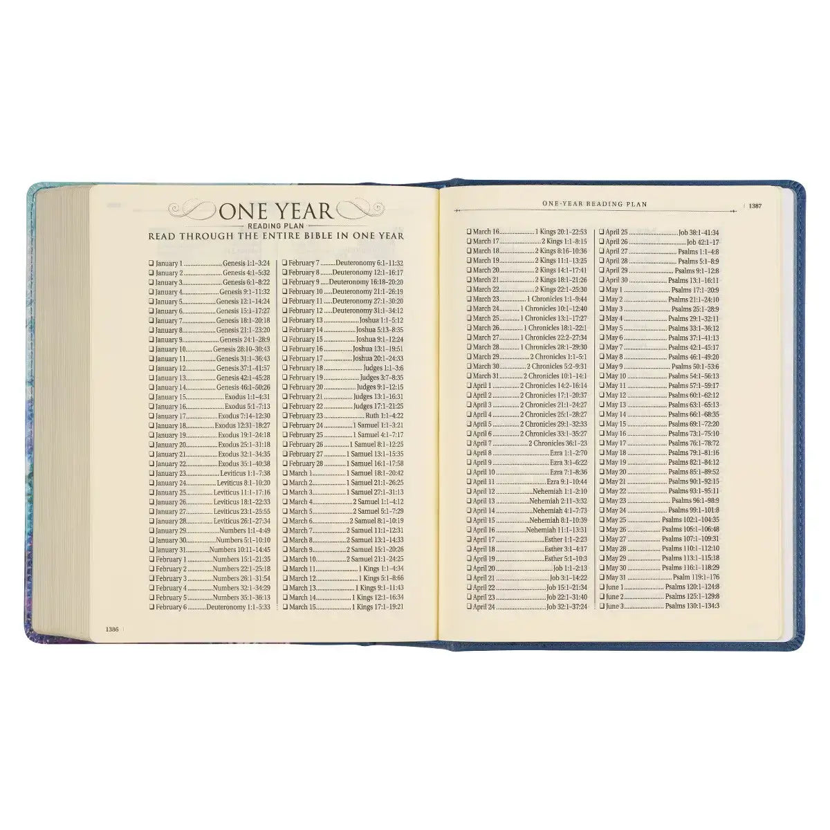 Blue Floral Faux Leather Hardcover Note-Taking Bible