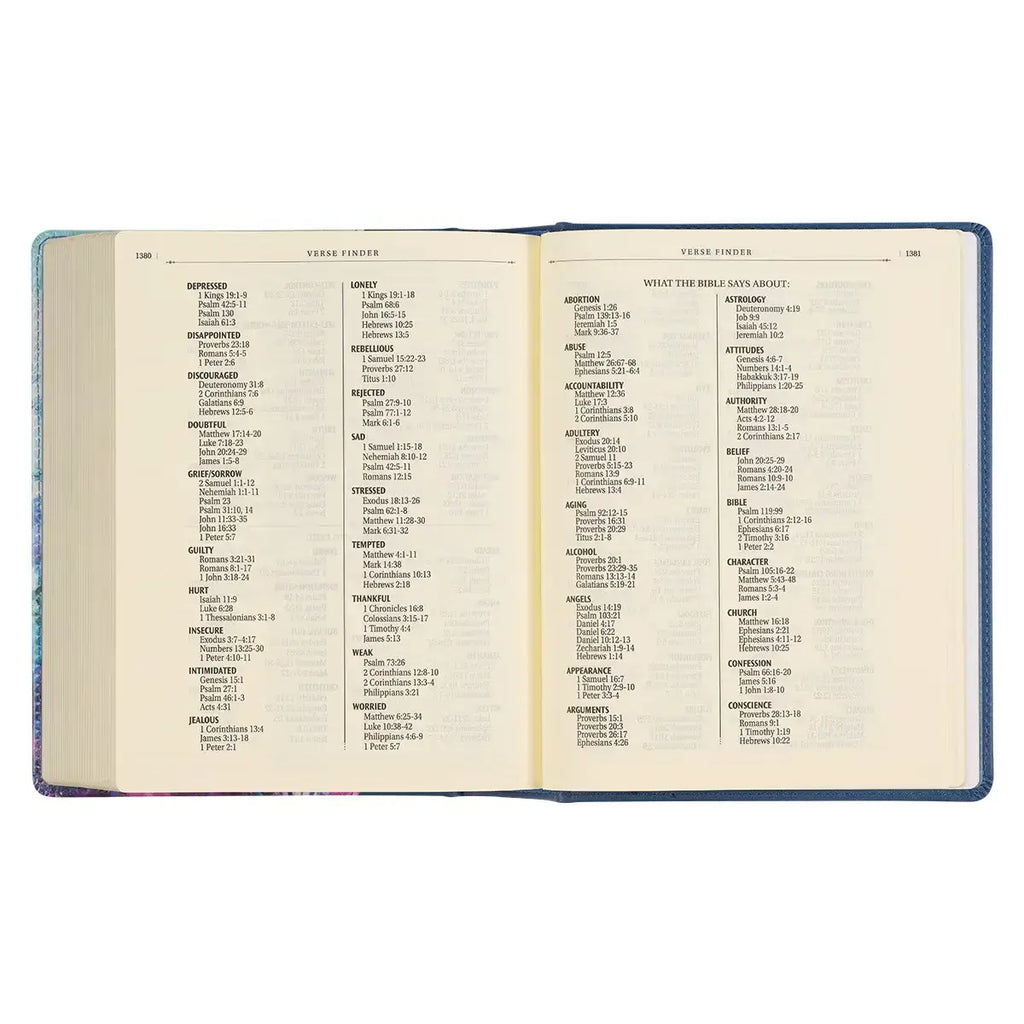 Blue Floral Faux Leather Hardcover Note-Taking Bible