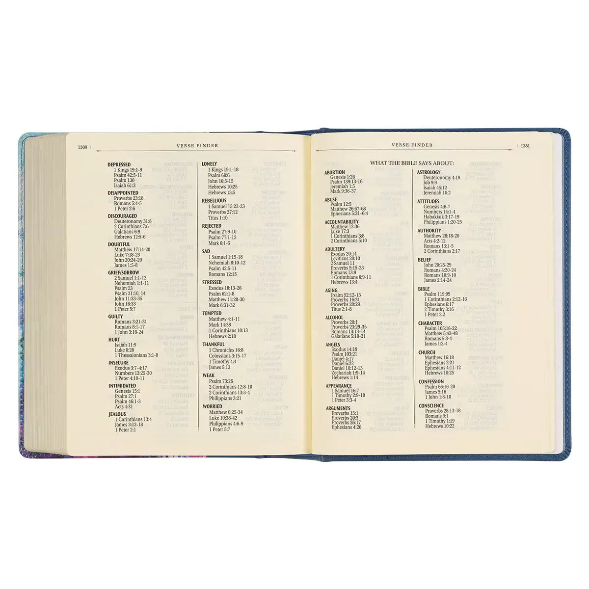 Blue Floral Faux Leather Hardcover Note-Taking Bible