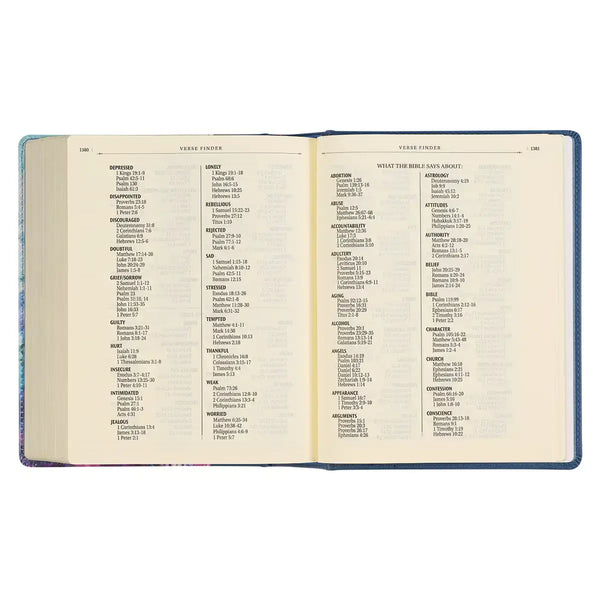 Blue Floral Faux Leather Hardcover Note-Taking Bible