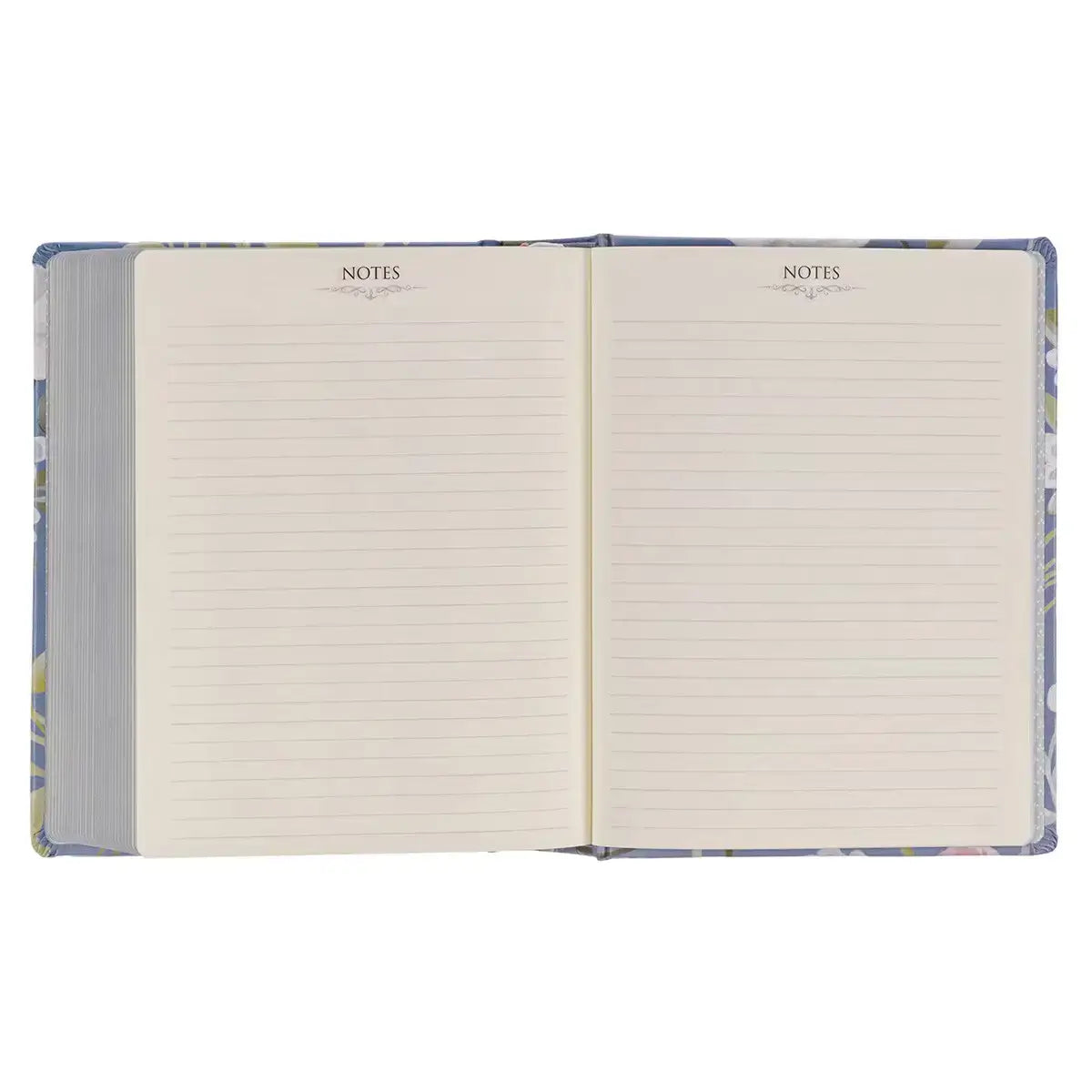 Blue Floral Hardcover Flora Collection Faux Leather King James Version Note-taking Bible - Colossians 3:2