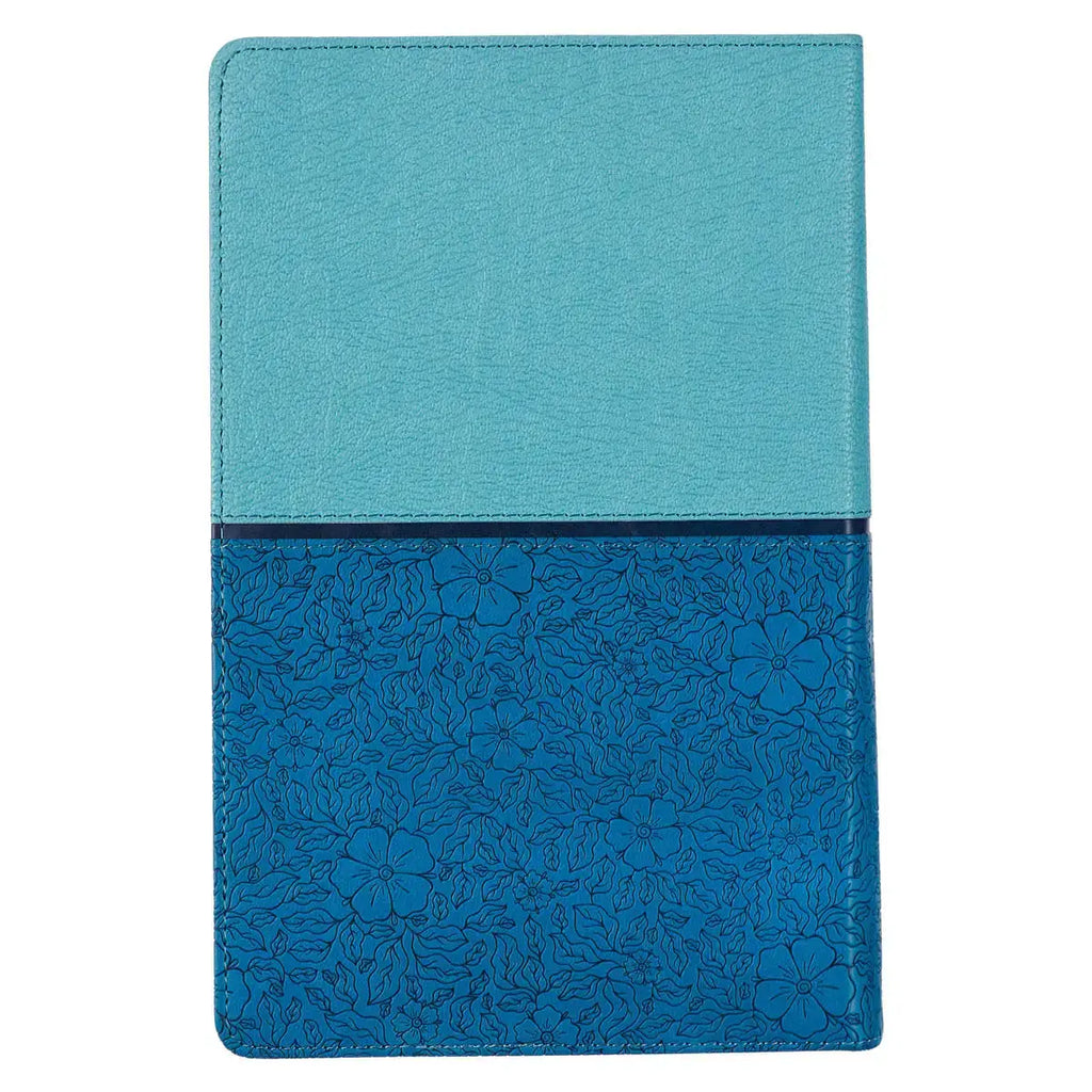 Blue Two-tone Faux Leather Giant Print Standard-Size King James Bible with Thumb Index