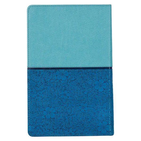Blue Two-tone Faux Leather Giant Print Standard-Size King James Bible with Thumb Index