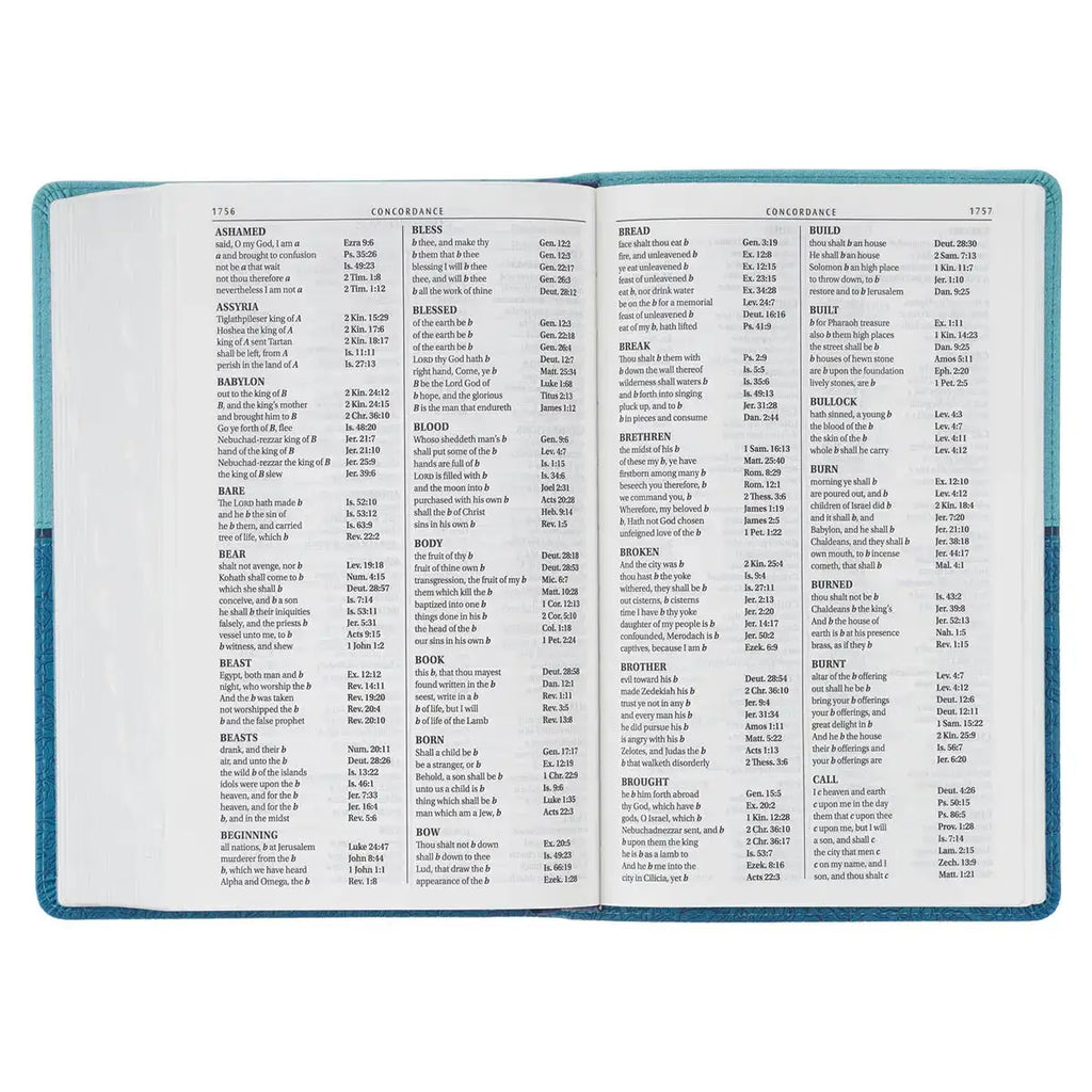 Blue Two-tone Faux Leather Giant Print Standard-Size King James Bible with Thumb Index
