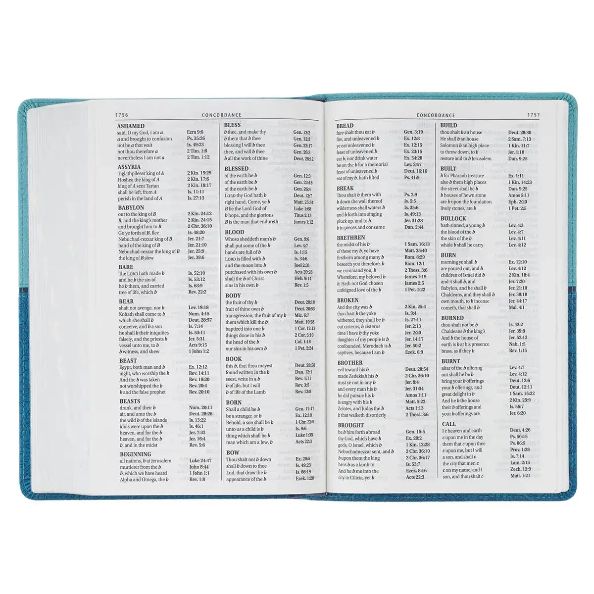 Blue Two-tone Faux Leather Giant Print Standard-Size King James Bible with Thumb Index