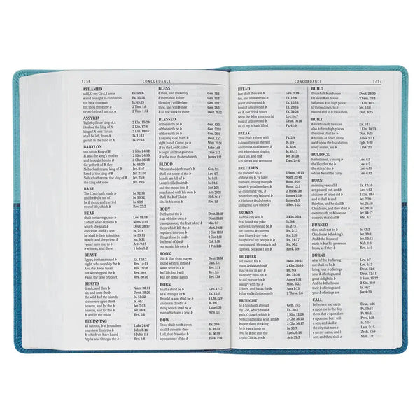 Blue Two-tone Faux Leather Giant Print Standard-Size King James Bible with Thumb Index