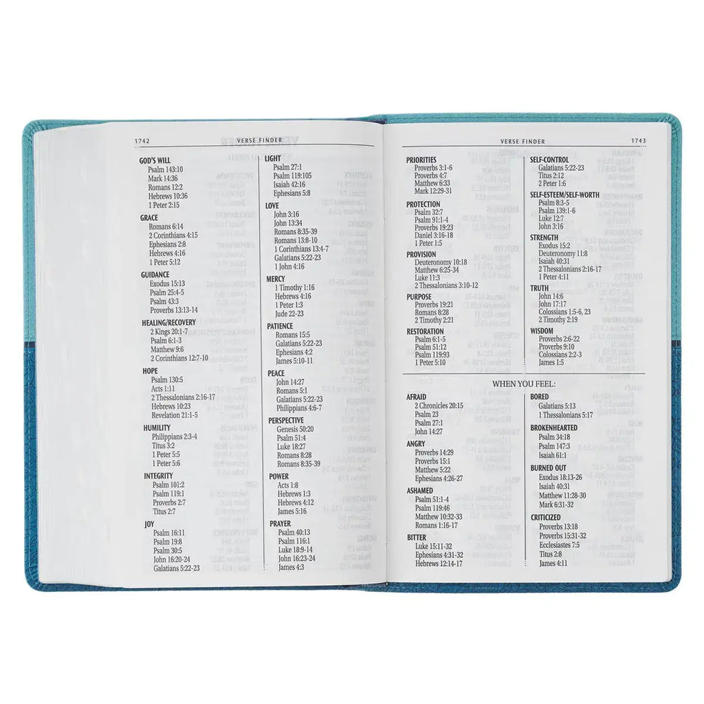 Blue Two-tone Faux Leather Giant Print Standard-Size King James Bible with Thumb Index