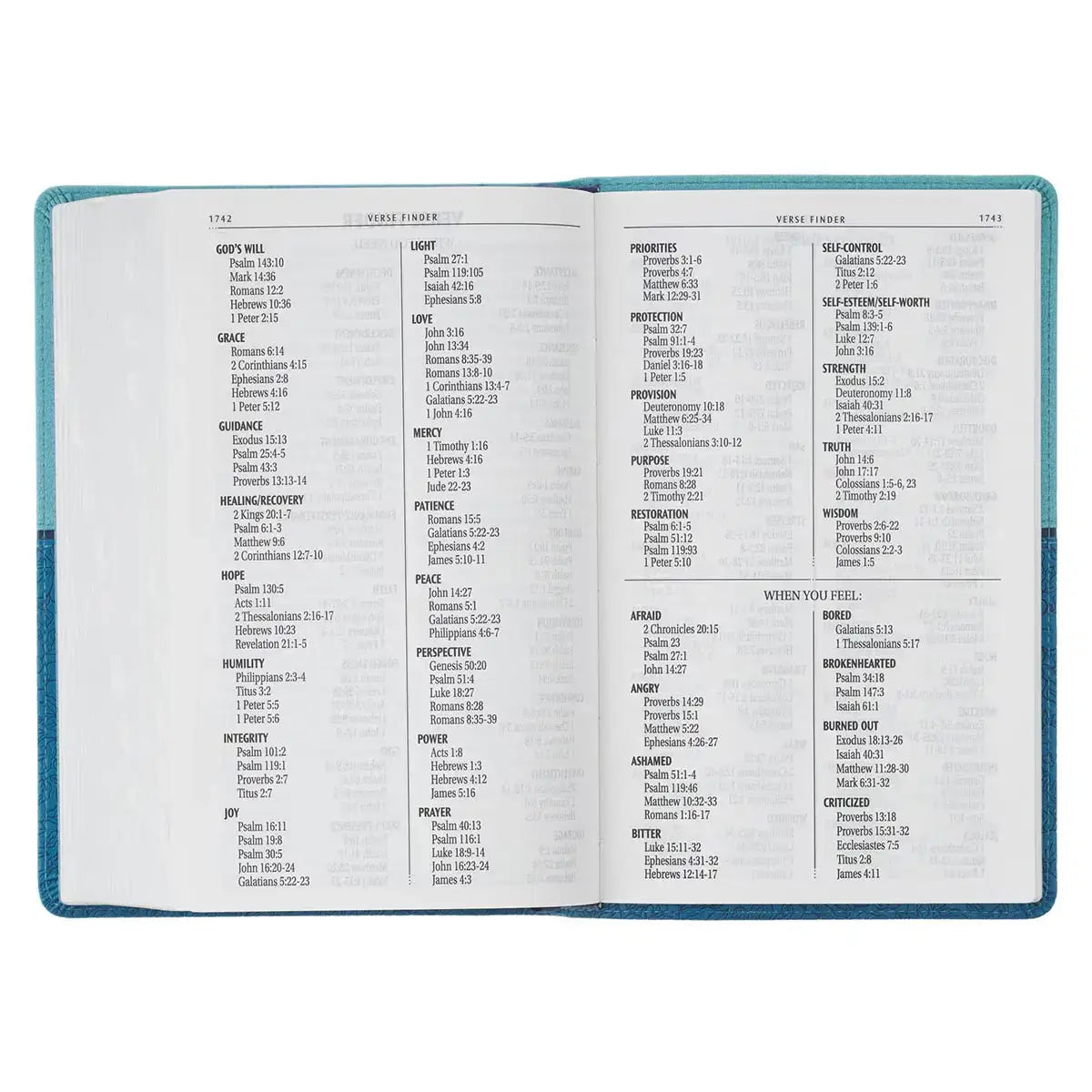 Blue Two-tone Faux Leather Giant Print Standard-Size King James Bible with Thumb Index