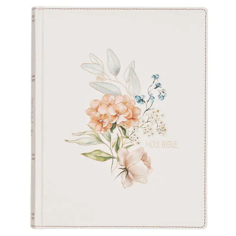 Blush Bouquet Faux Leather Hardcover Large Print King James Version Note-Taking Bible Main image