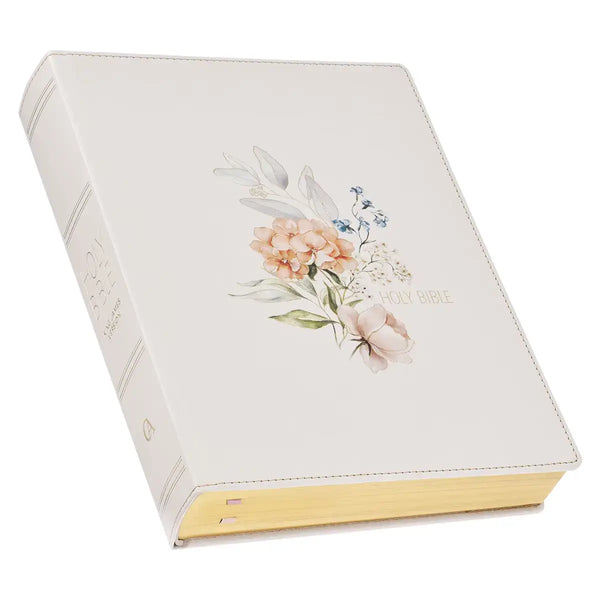 Blush Bouquet Faux Leather Hardcover Large Print King James Version Note-Taking Bible