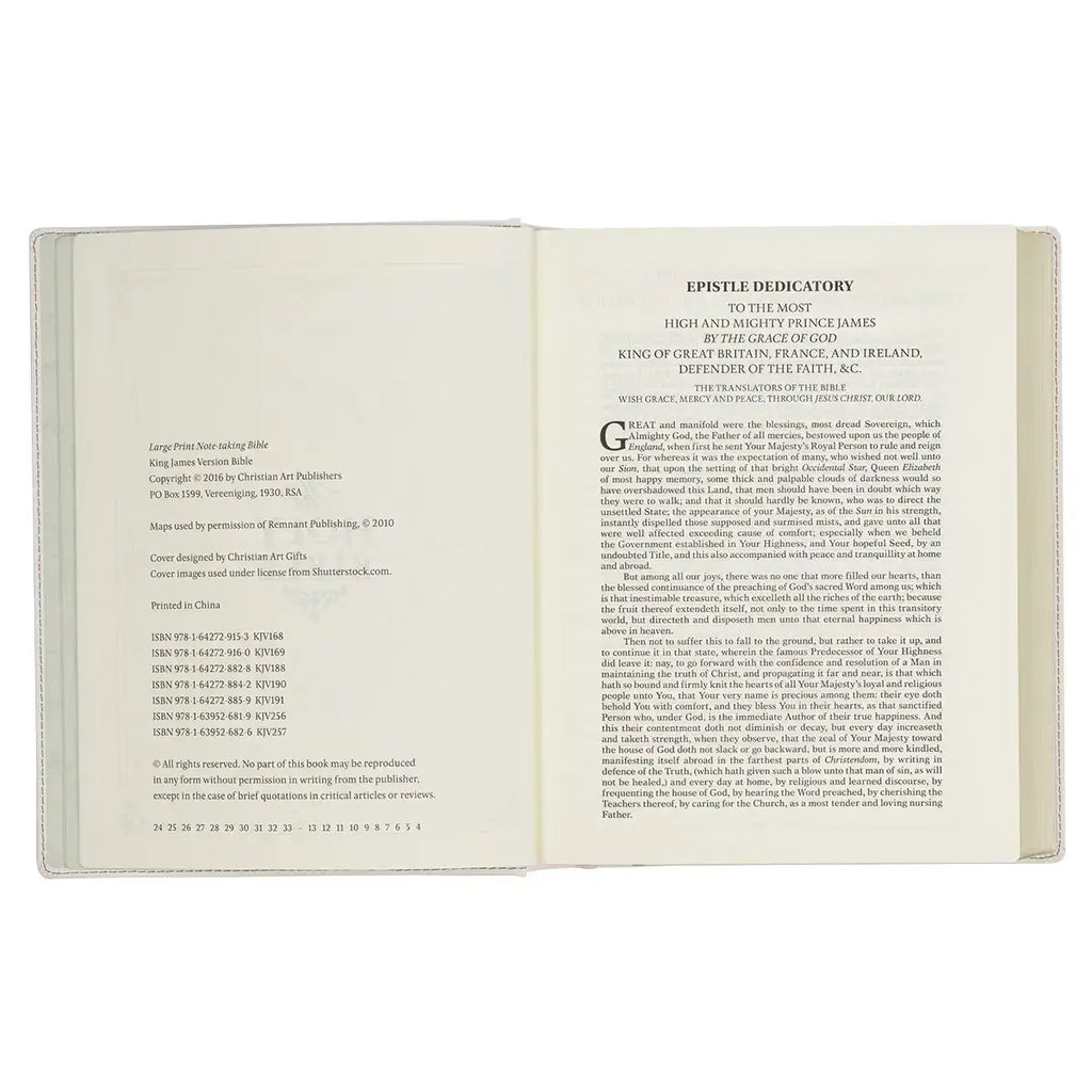Blush Bouquet Faux Leather Hardcover Large Print King James Version Note-Taking Bible