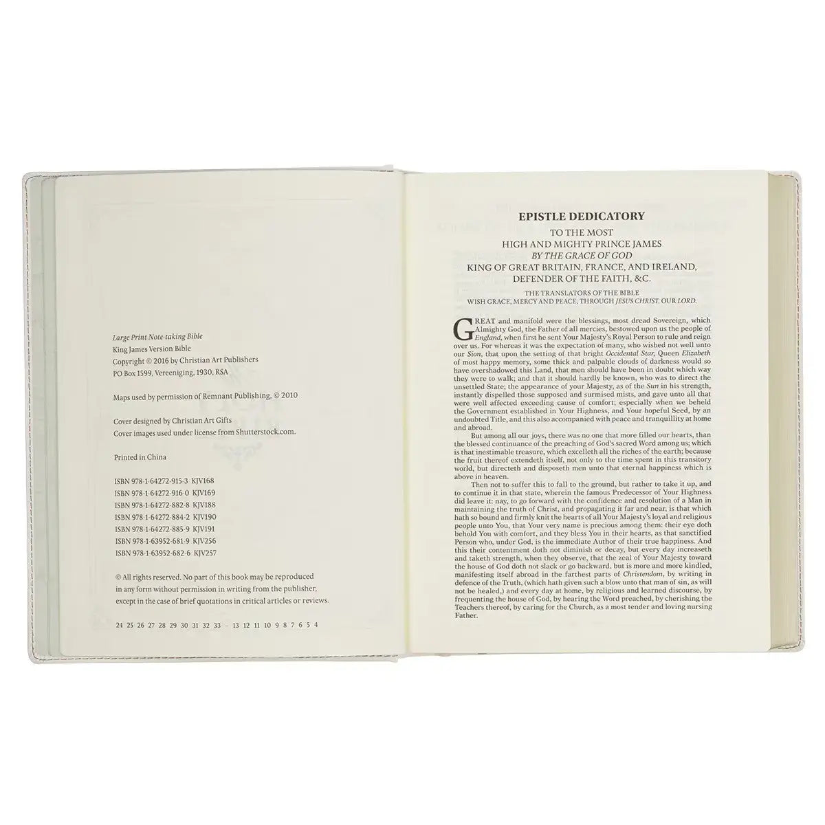 Blush Bouquet Faux Leather Hardcover Large Print King James Version Note-Taking Bible