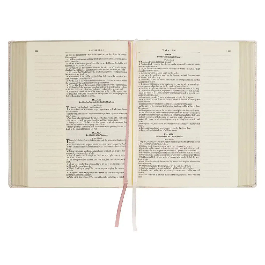 Blush Bouquet Faux Leather Hardcover Large Print King James Version Note-Taking Bible