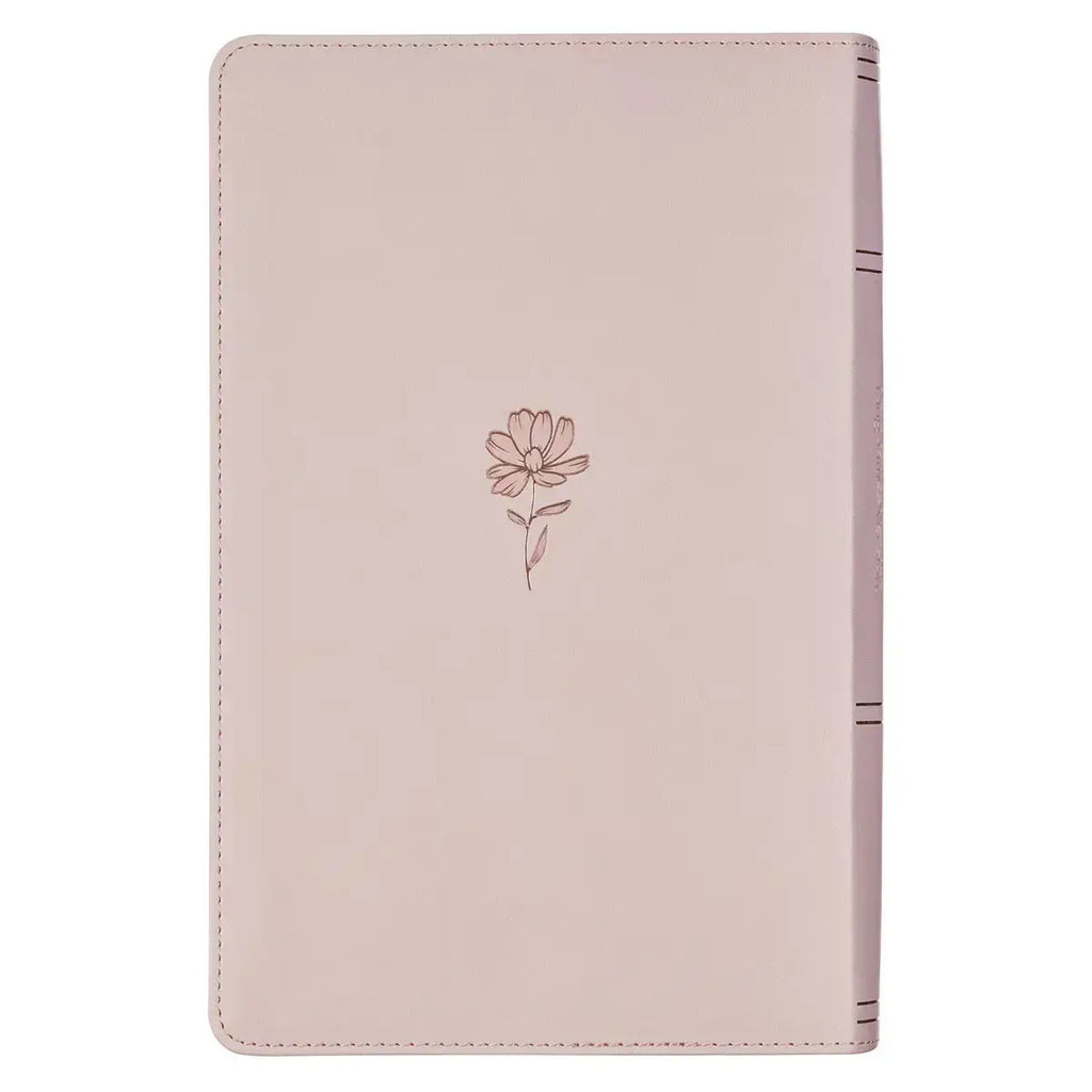Blush Floral Faux Leather Standard-size Giant Print KJV Bible Thumb Index