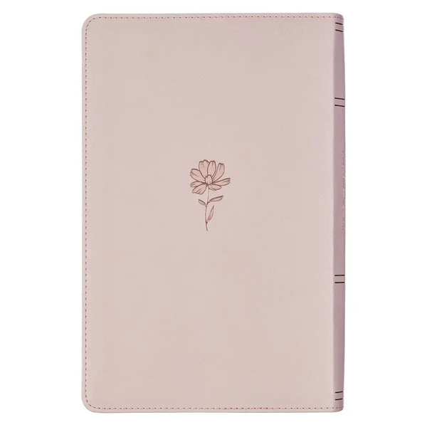 Blush Floral Faux Leather Standard-size Giant Print KJV Bible Thumb Index