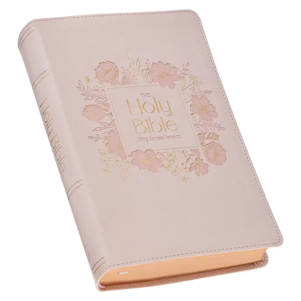 Blush Floral Faux Leather Standard-size Giant Print KJV Bible Thumb Index