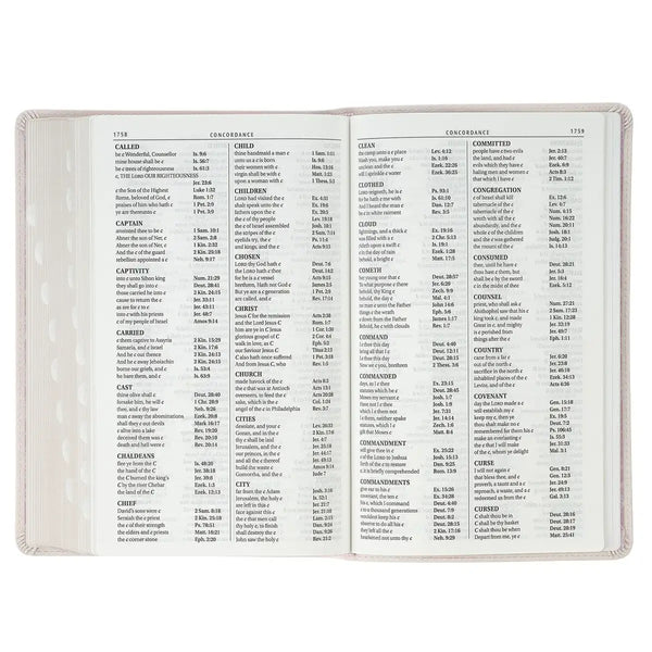 Blush Floral Faux Leather Standard-size Giant Print KJV Bible Thumb Index