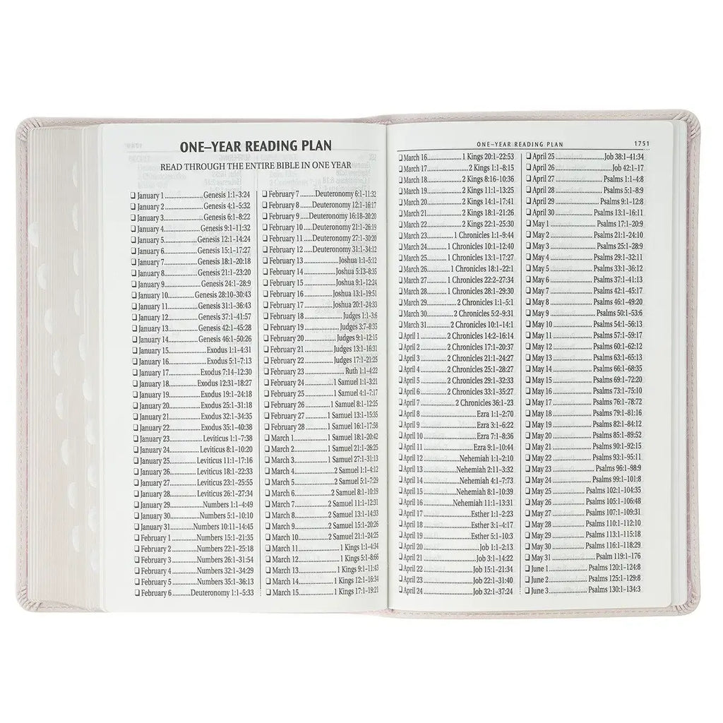 Blush Floral Faux Leather Standard-size Giant Print KJV Bible Thumb Index