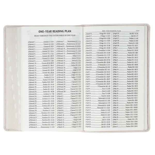 Blush Floral Faux Leather Standard-size Giant Print KJV Bible Thumb Index