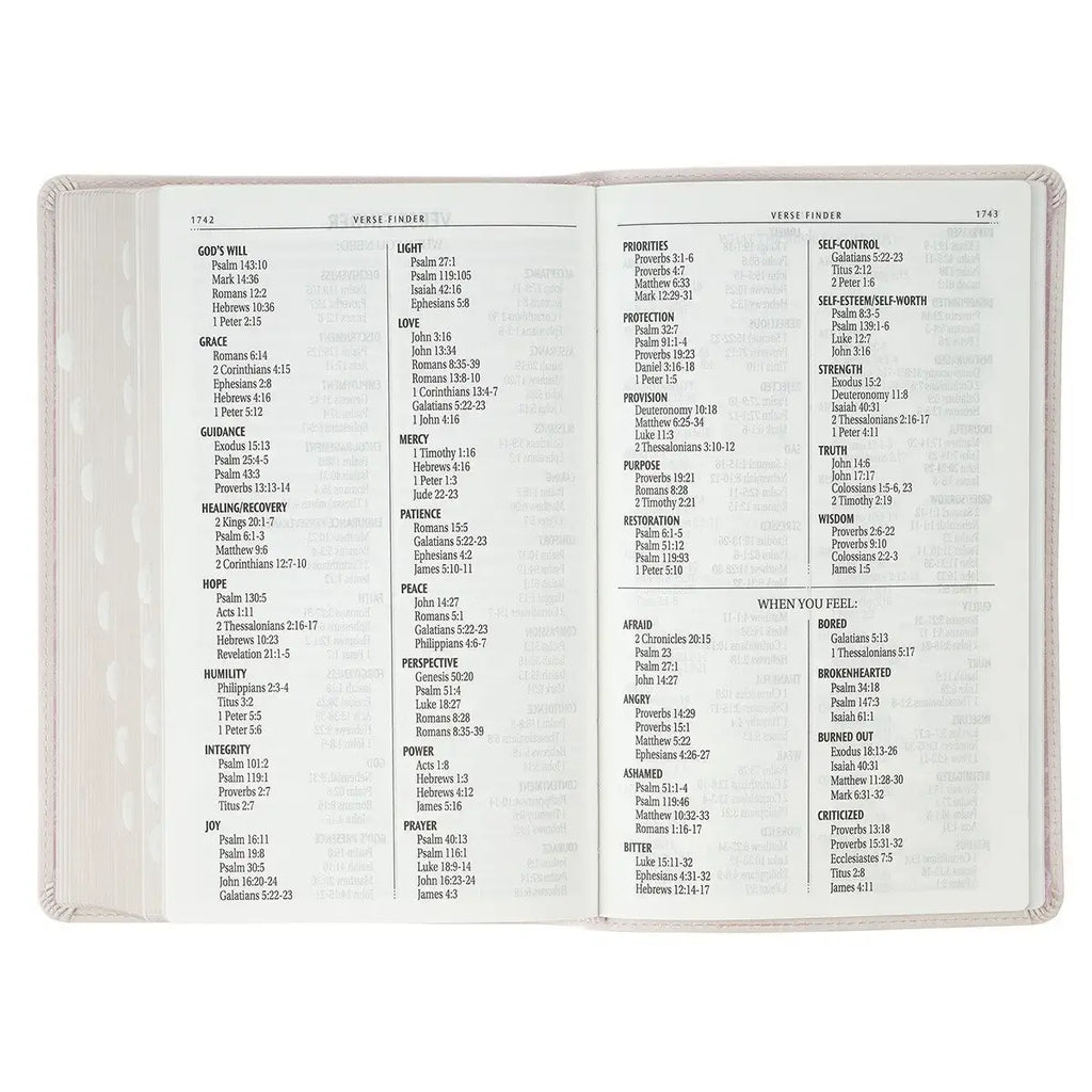 Blush Floral Faux Leather Standard-size Giant Print KJV Bible Thumb Index