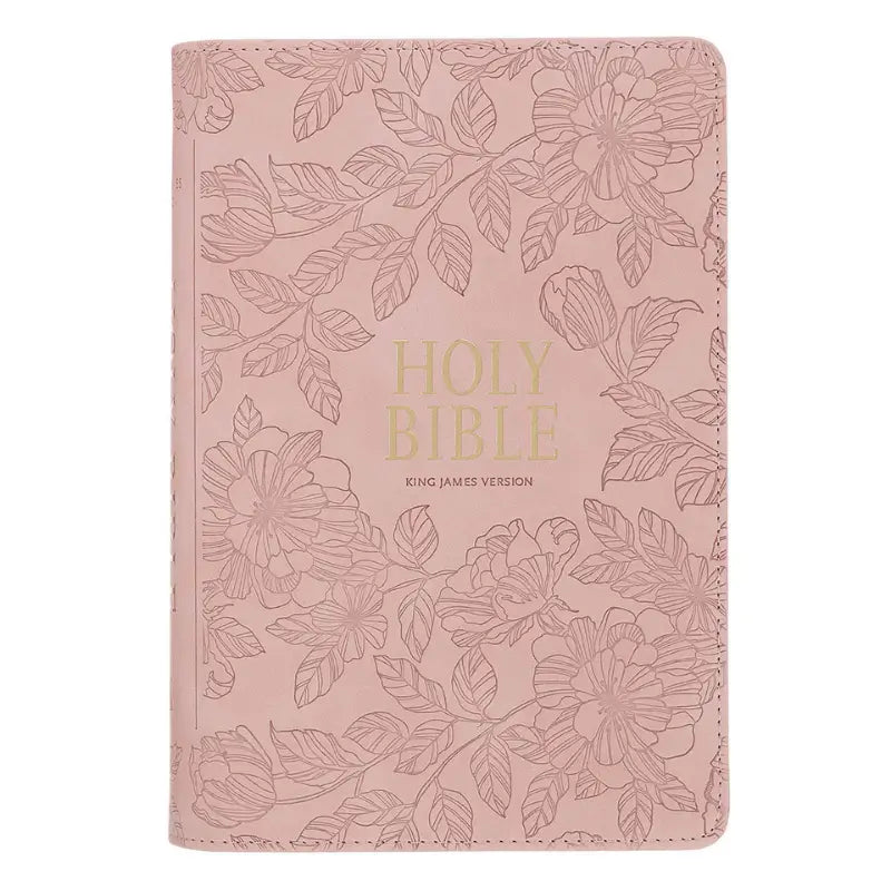 Blush Pink Faux Leather Personal-Size Giant Print Compact King James Version Bible Main image