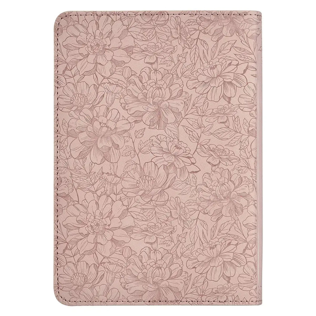 Blush Pink Floral Faux Leather Compact King James Version Bible