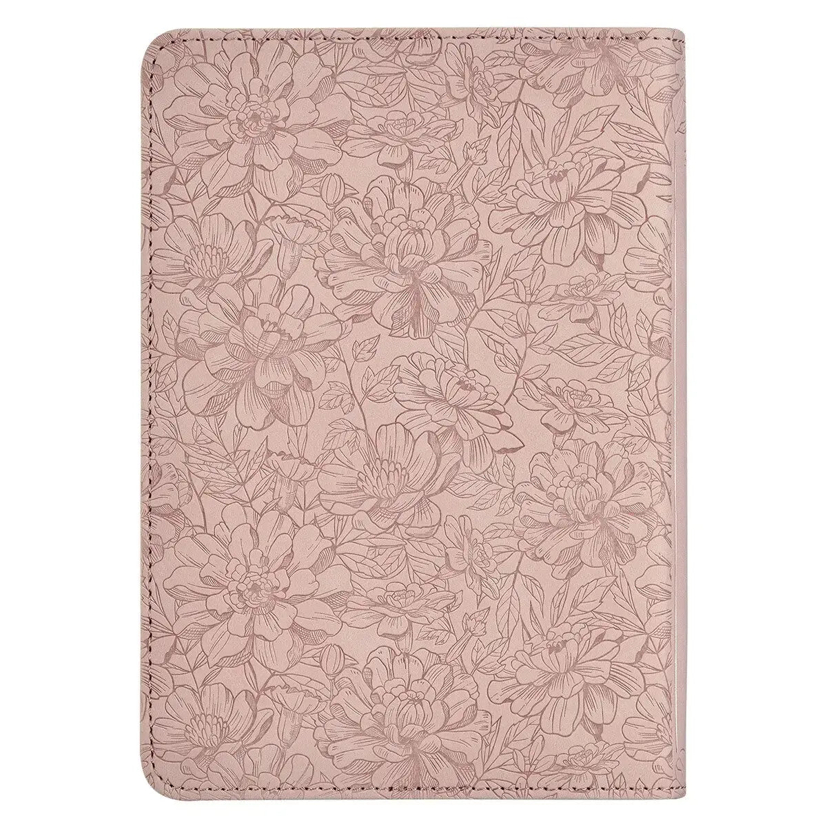 Blush Pink Floral Faux Leather Compact King James Version Bible