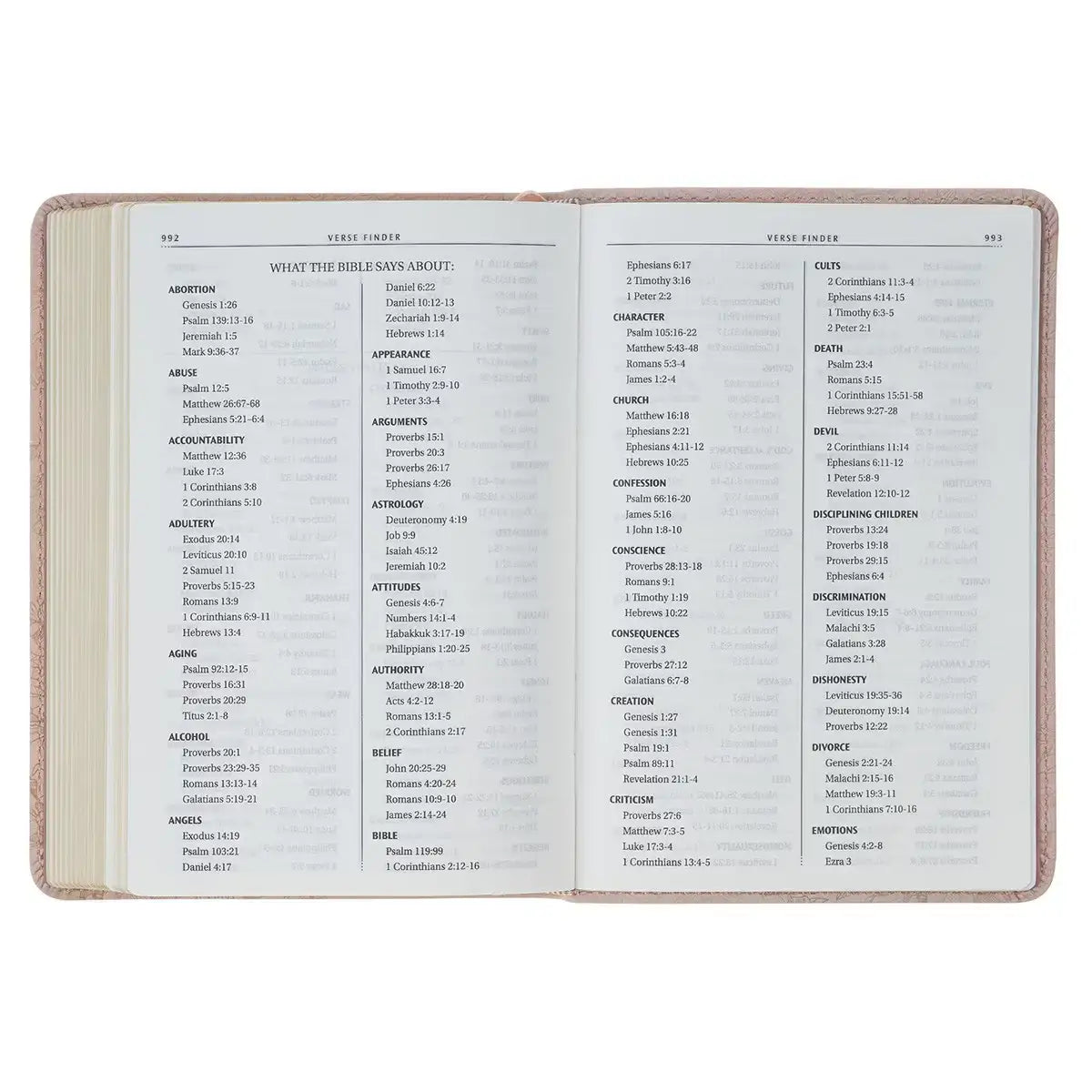 Blush Pink Floral Faux Leather Compact King James Version Bible