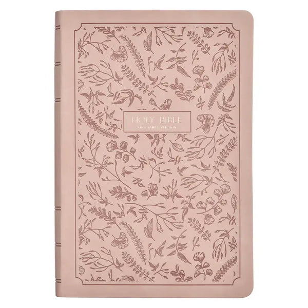 Blush Pink Floral Giant Print Full-size King James Version Bible with Thumb Index