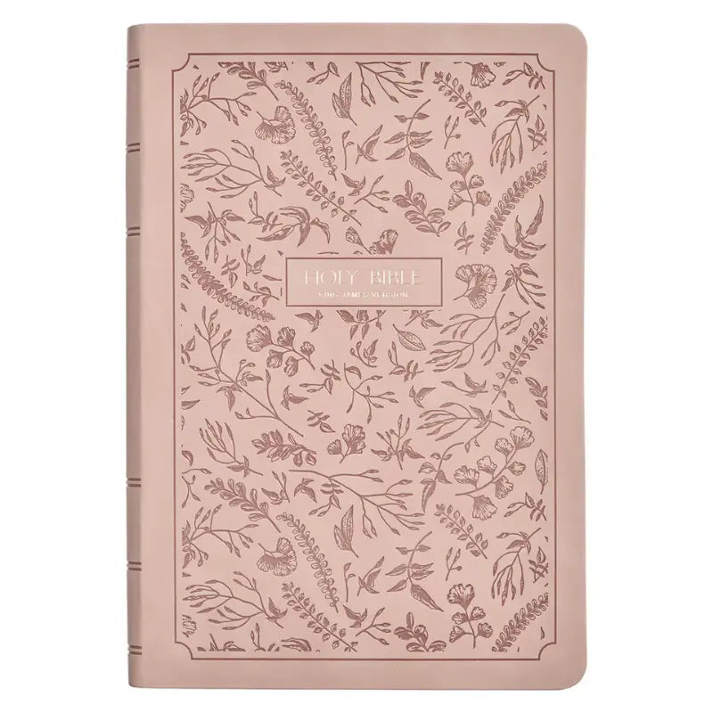 Blush Pink Floral Giant Print Full-size King James Version Bible with Thumb Index Main image