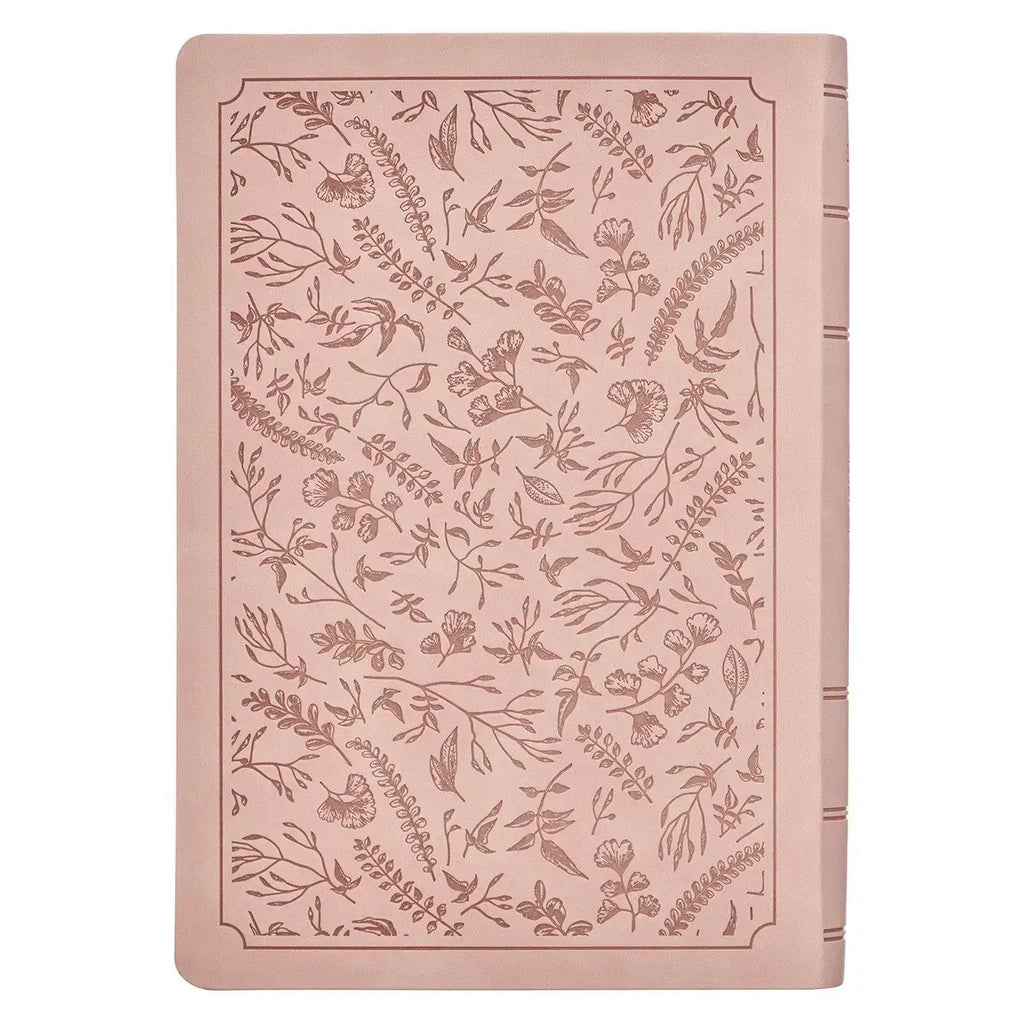 Blush Pink Floral Giant Print Full-size King James Version Bible with Thumb Index
