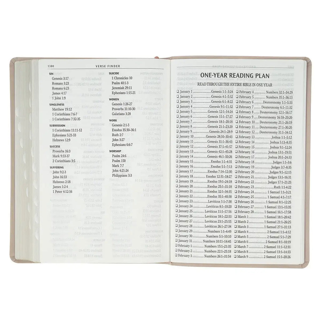 Blush Pink Floral Giant Print Full-size King James Version Bible with Thumb Index